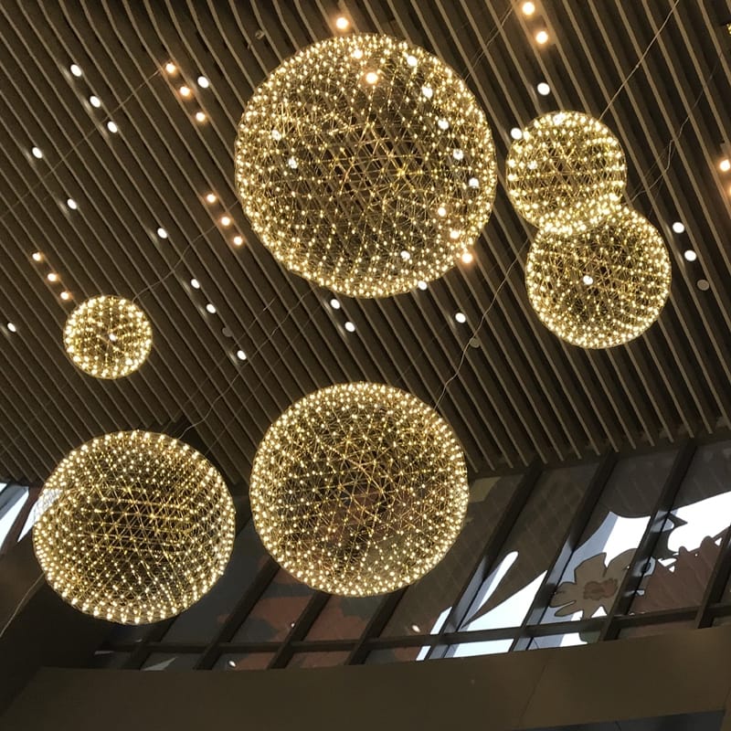 Firework Starburst Chandelier Chrome Fawkes Silver / Gold Pendant Light - Various Sizes