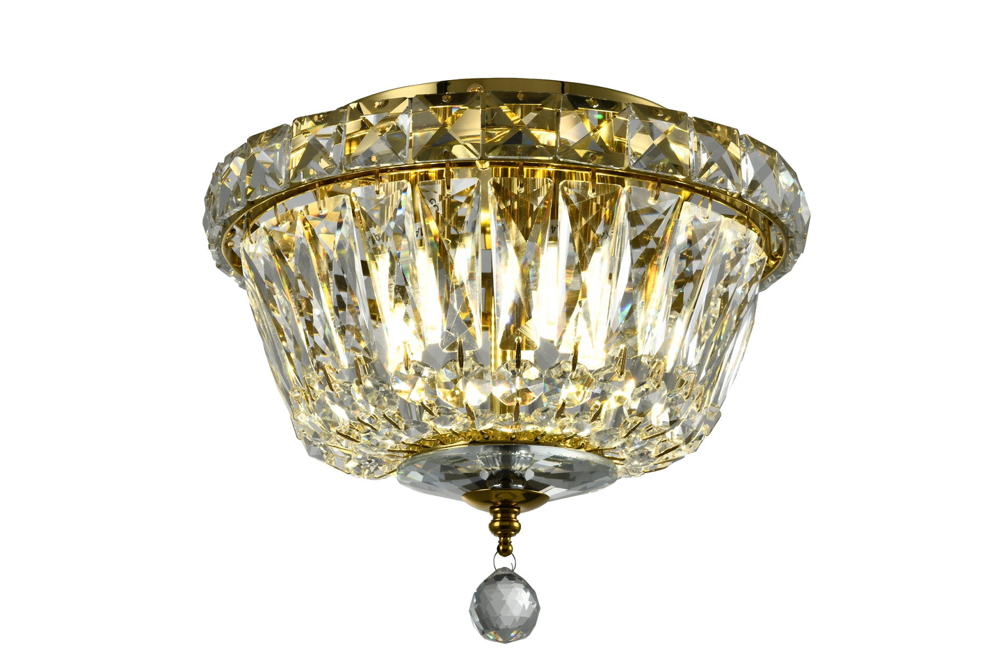 Carmen Gold Flush Ceiling Chandelier Small