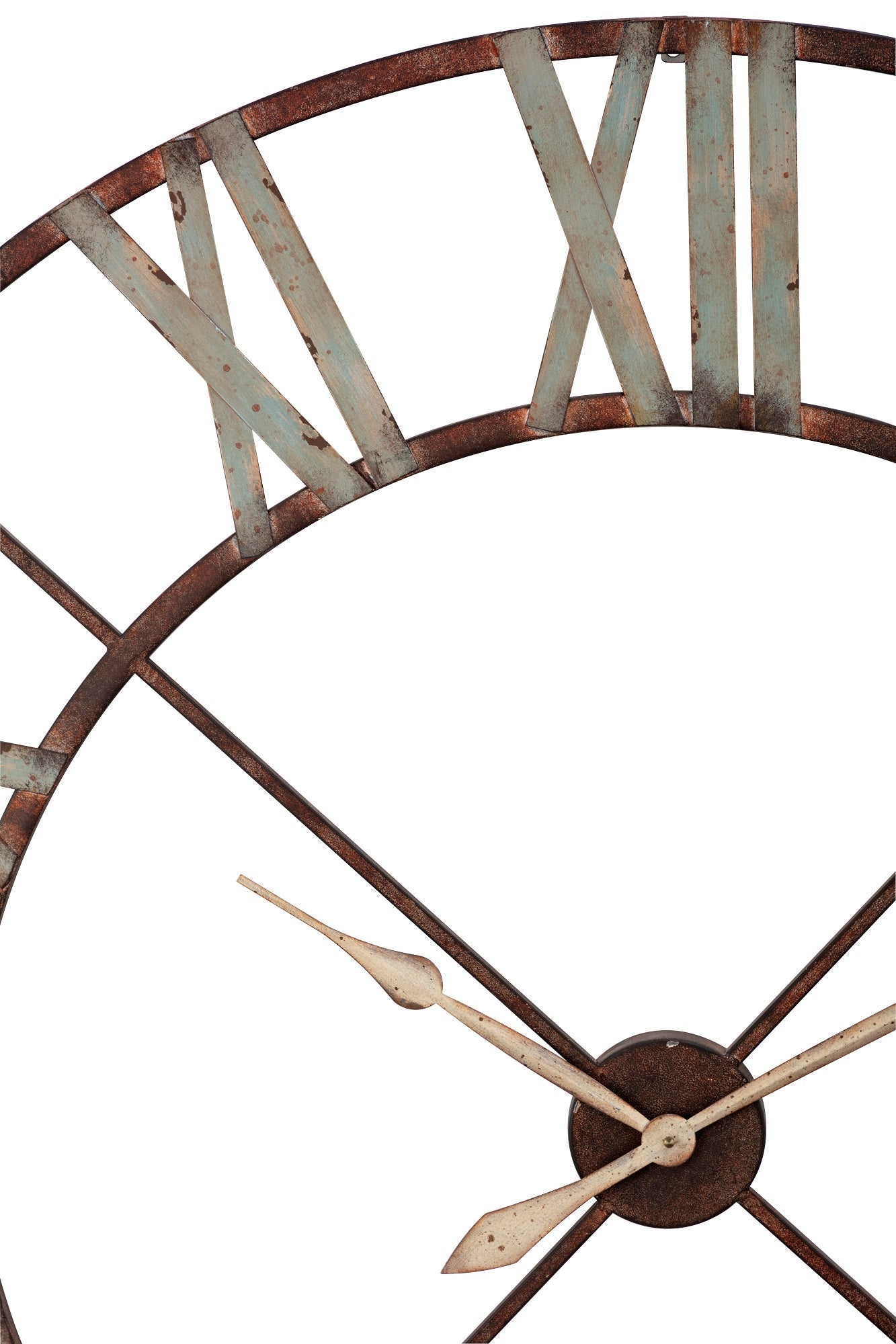 Antiqued Skeleton Metal Wall Clock Extra Large