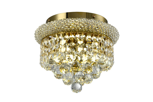 Grose Gold Crystal Flush Ceiling Chandelier Small