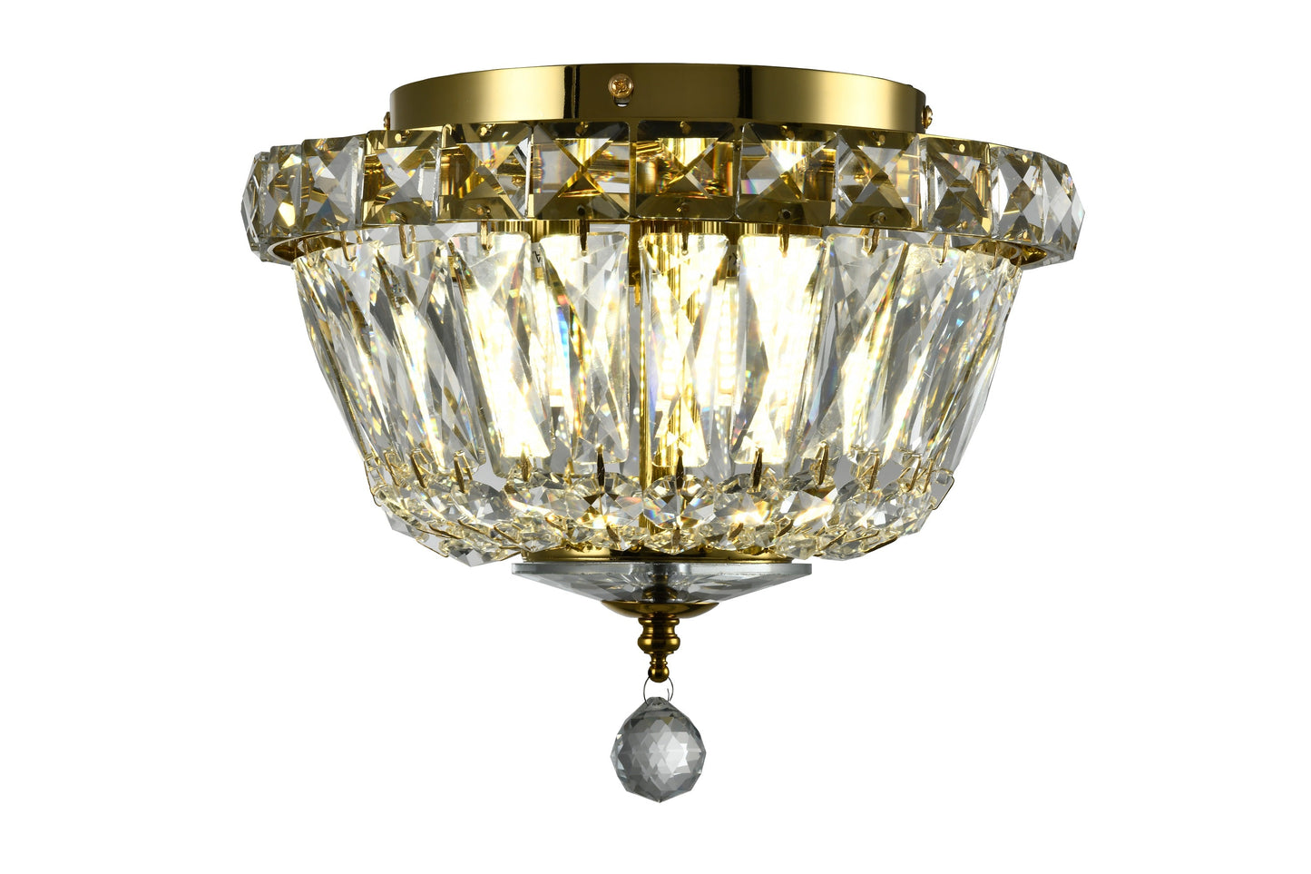 Carmen Gold Flush Ceiling Chandelier Small