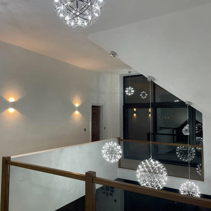 Firework Starburst Chandelier Chrome Fawkes Silver / Gold Pendant Light - Various Sizes