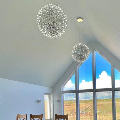 Firework Starburst Chandelier Chrome Fawkes Silver / Gold Pendant Light - Various Sizes