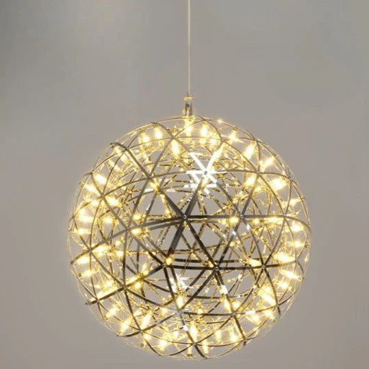 Firework Starburst Chandelier Chrome Fawkes Silver / Gold Pendant Light - Various Sizes