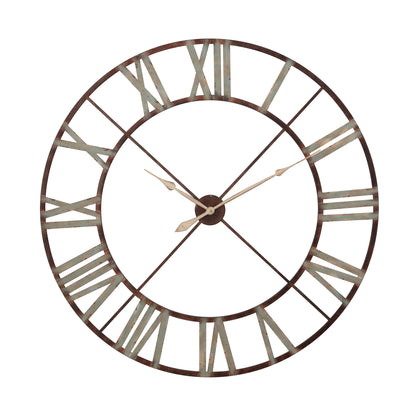 Antiqued Skeleton Metal Wall Clock Extra Large