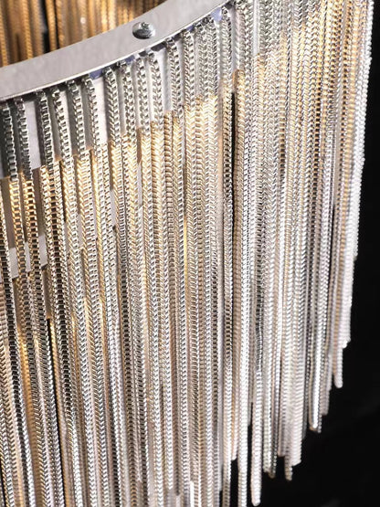 Silver Waterfall Led Chain Pendant Light