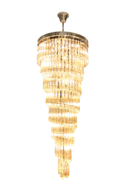 Spiral Crystal Chandelier Gold