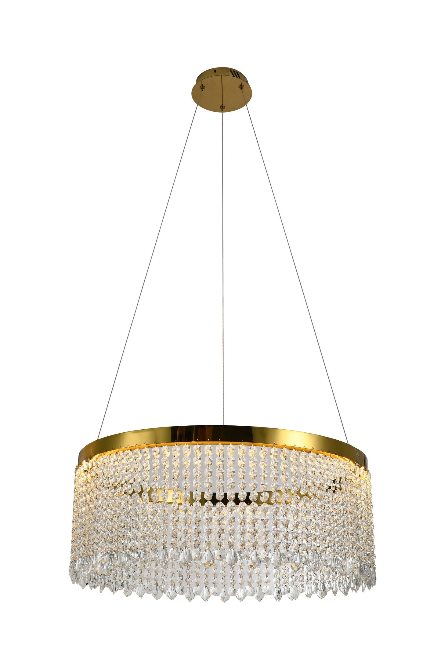 Elle Crystal Waterfall Gold Chandelier