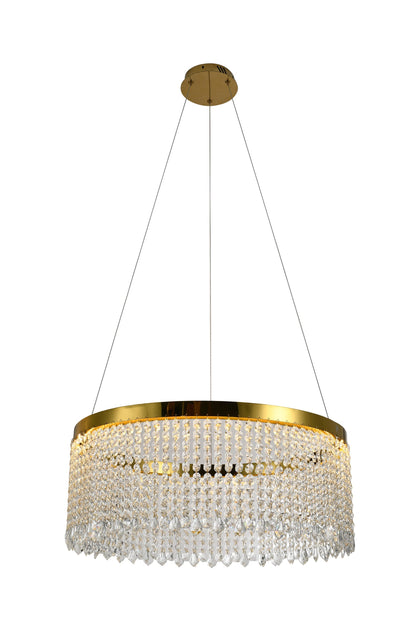 Elle Crystal Waterfall Gold Chandelier