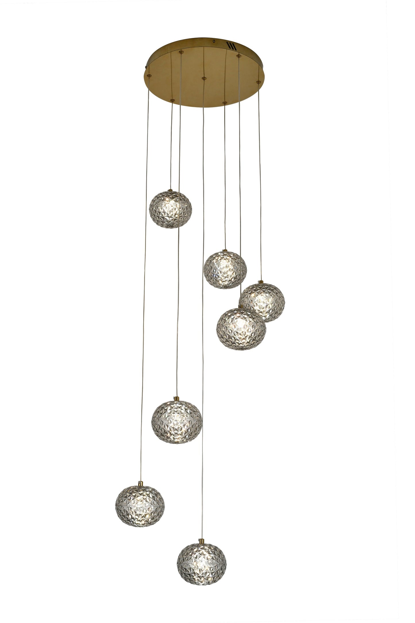 Tang 7 Ball Ceiling Light Gold + Smoked