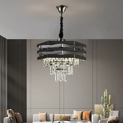 Torro Black Crystal Chandelier Pendant Light Small - 40cm