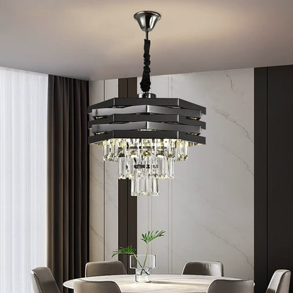 Torro Black Crystal Chandelier Pendant Light Small - 40cm