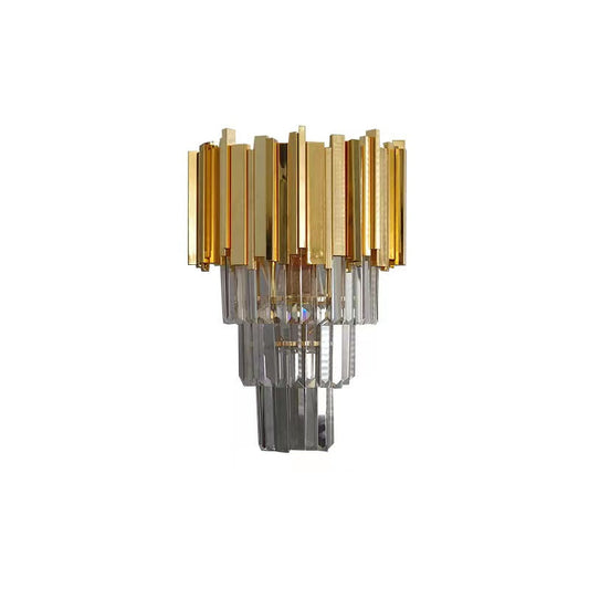 Miraggio Gold Semicircle Crystal Wall Lamp