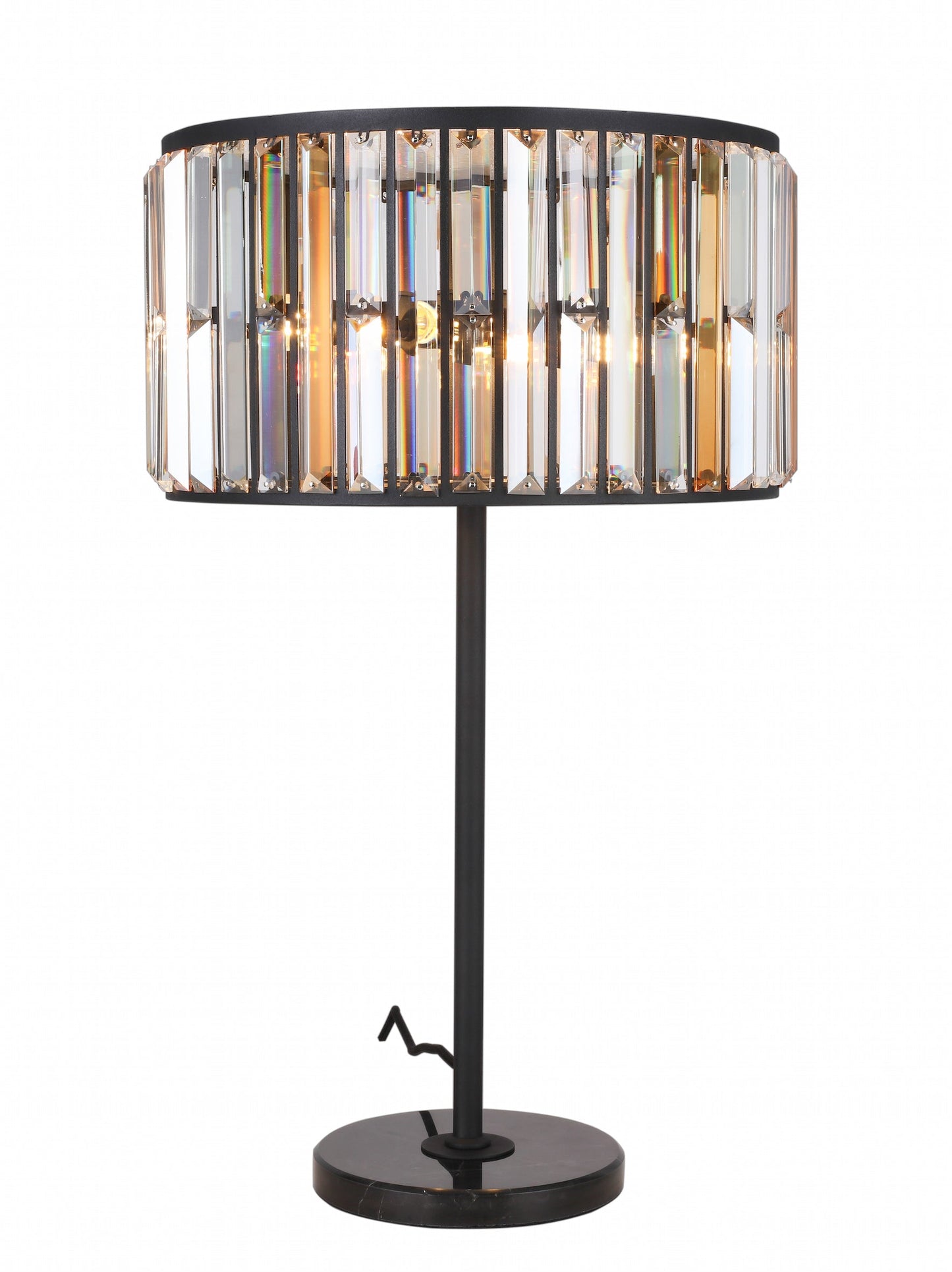 Amber Diamond Crystal Table Lamp