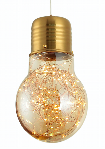 Gold Stars Bulb Pendant Light