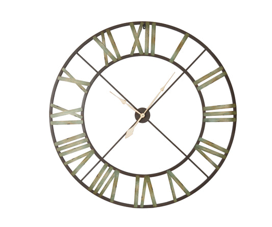 Antiqued Skeleton Metal Wall Clock Extra Large