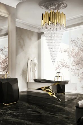 Aqua Gold Chandelier