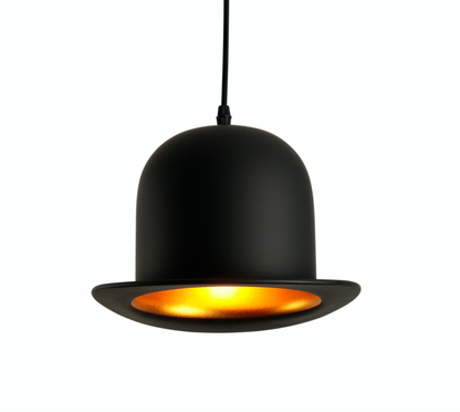 Bowler Hat Black Gold Pendant Lamp