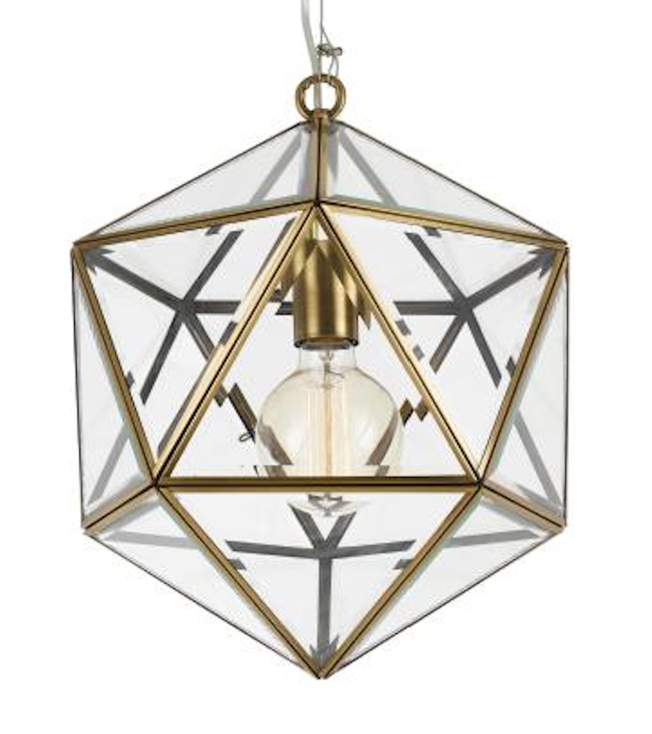 Brass Hexagon Pendant Light