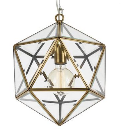 Brass Hexagon Pendant Light