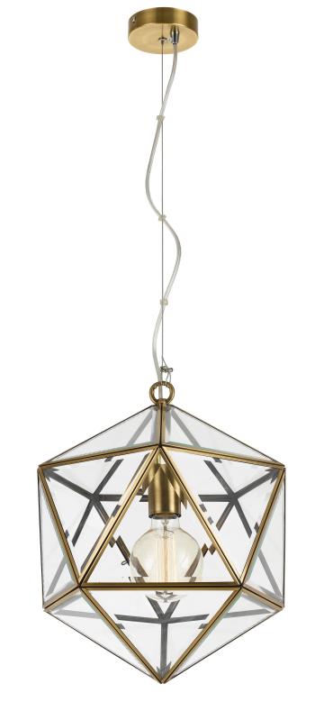 Brass Hexagon Pendant Light