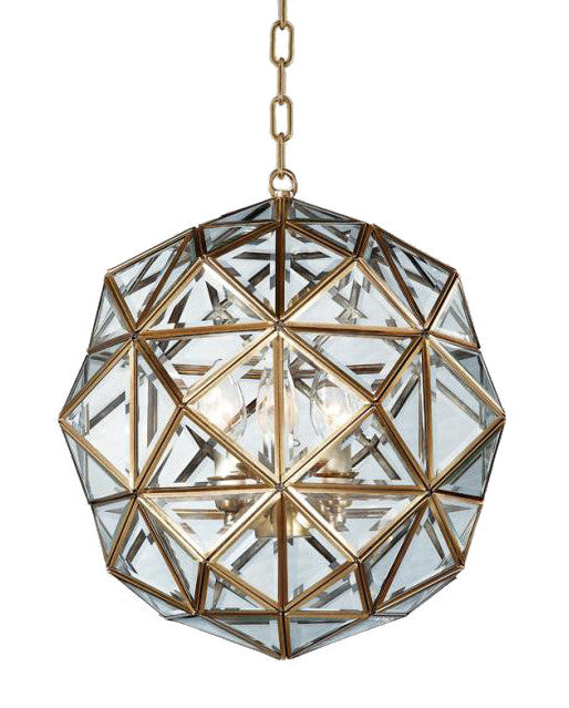 Brass Round Geometric Pendant Light