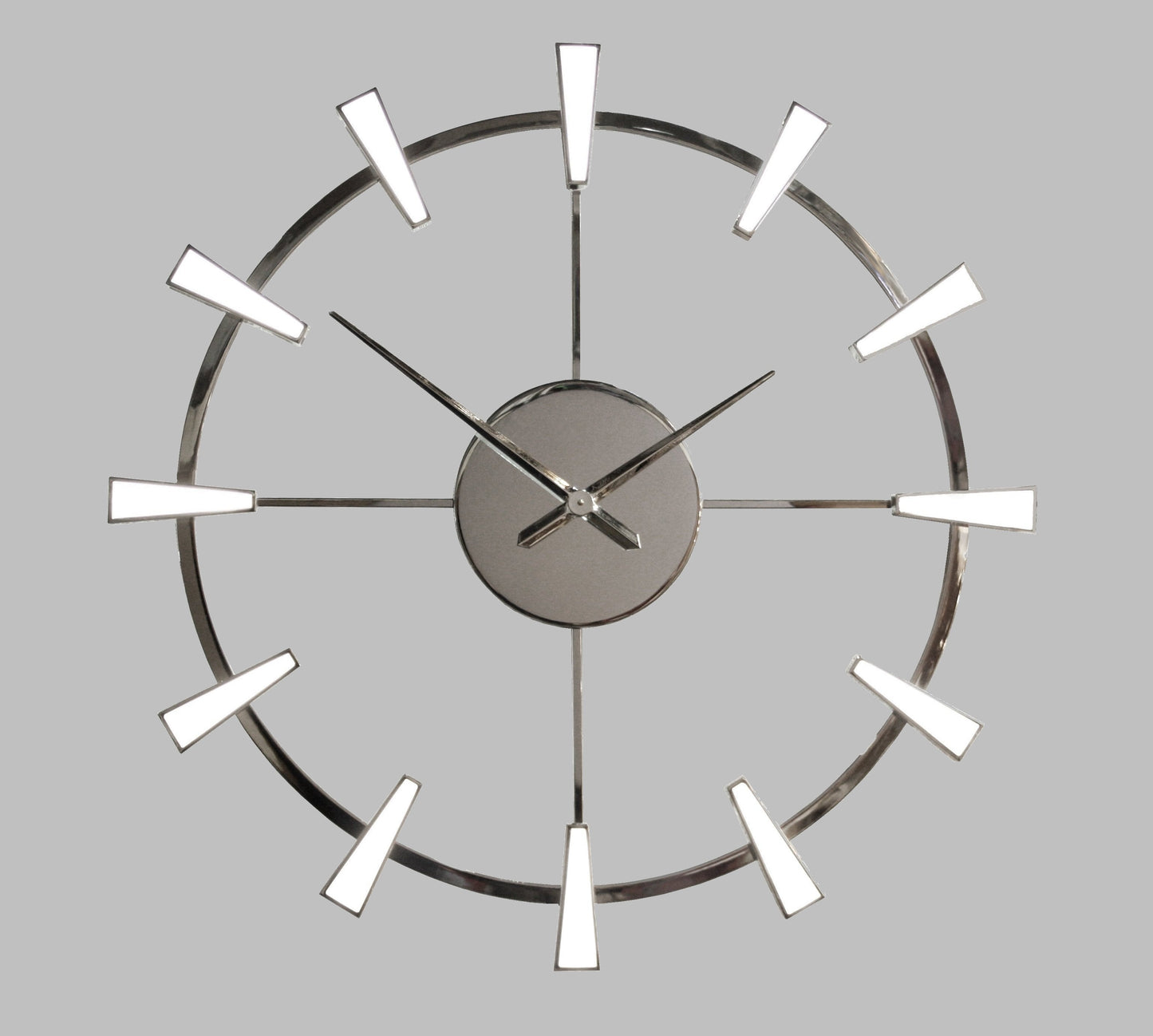 Chrome Skeleton Led Wall Clock Light - 90cm