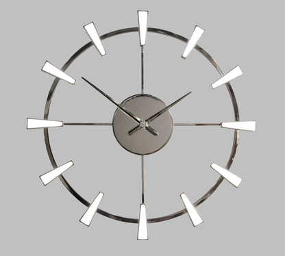 Chrome Skeleton Led Wall Clock Light - 90cm