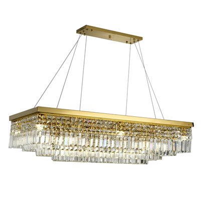 Fendi Gold Rectangle Crystal Chandelier