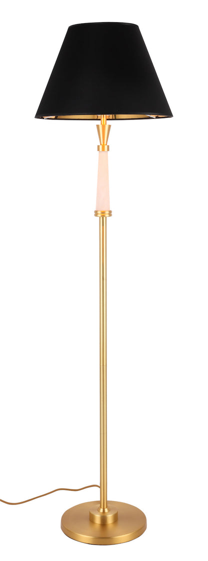 Jade Neck Gold Floor Lamp Black Shade