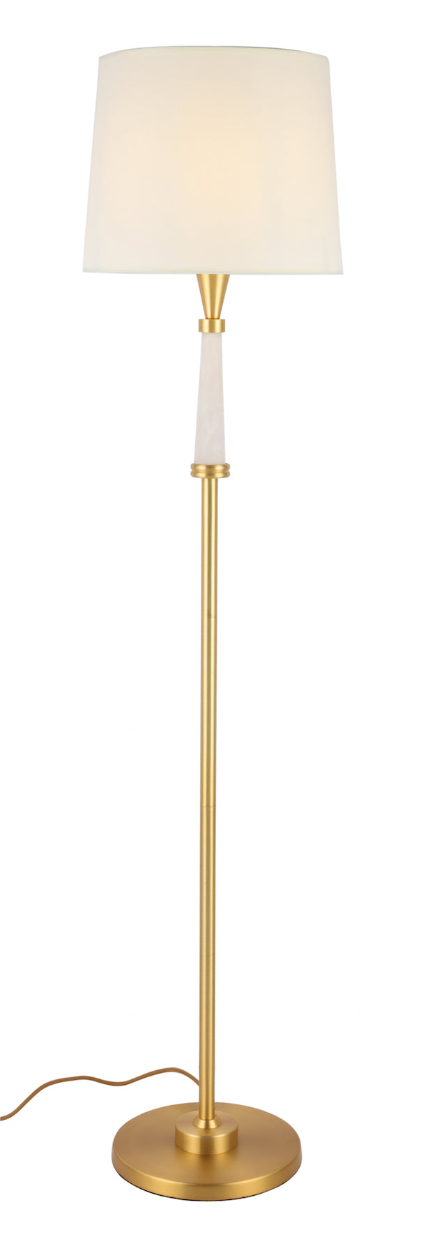 Jade Neck Gold Floor Lamp White Shade