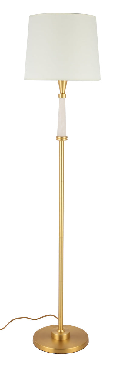 Jade Neck Gold Floor Lamp White Shade