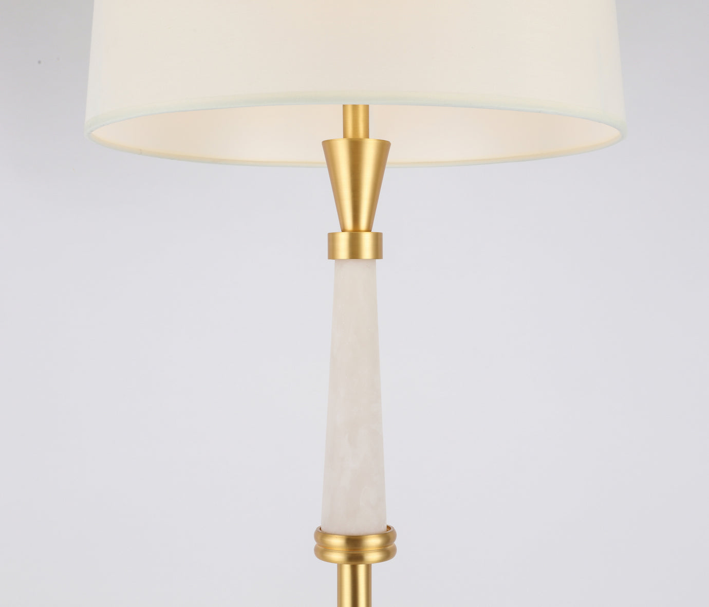 Jade Neck Gold Floor Lamp White Shade