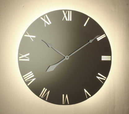 Mirrored Wall Clock Led Back Light - 100cm