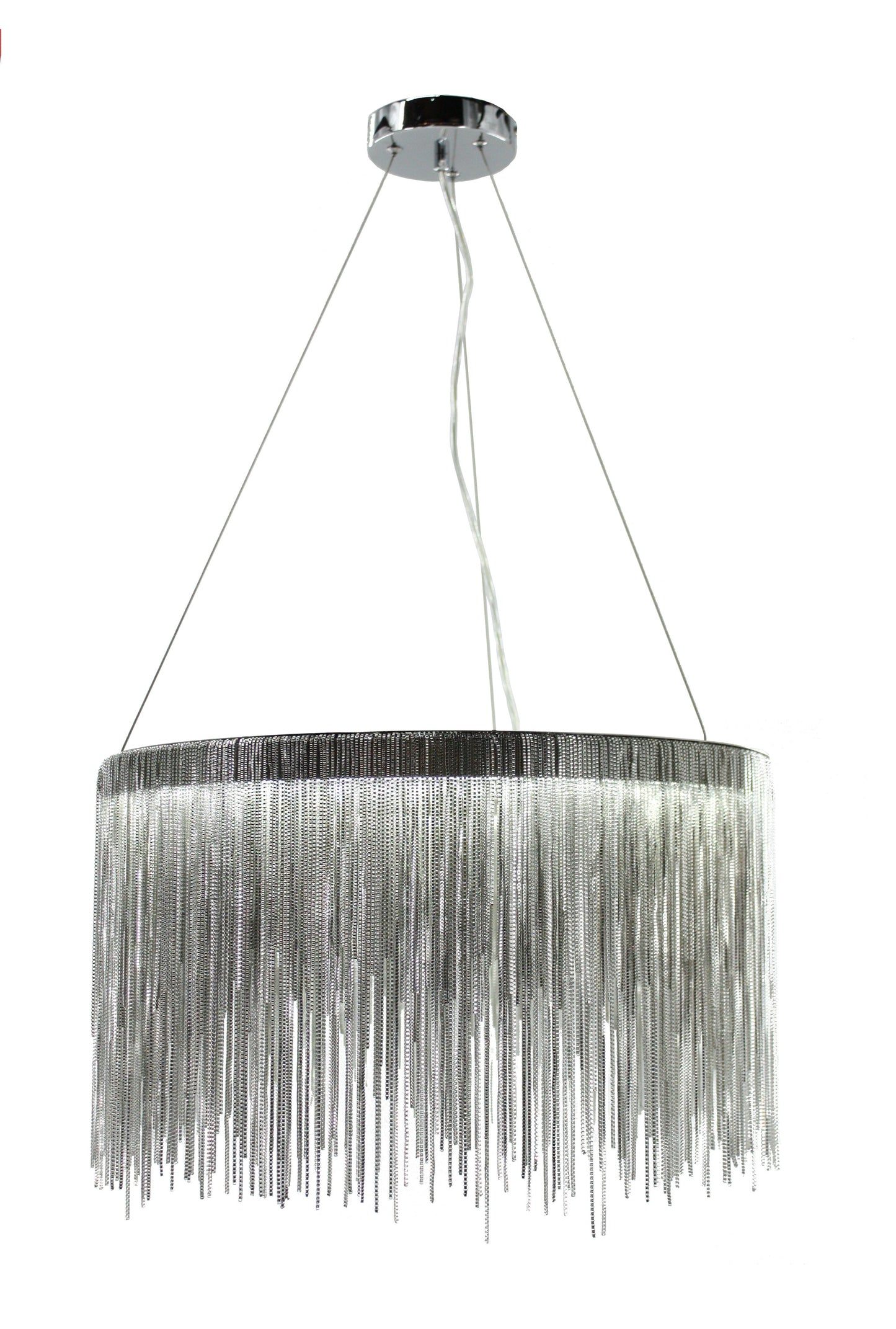 Silver Waterfall Led Chain Pendant Light