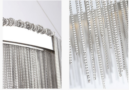 Silver Waterfall Led Chain Pendant Light