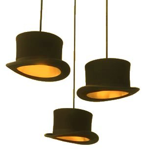 Top Hat Black Gold Pendant Lamp