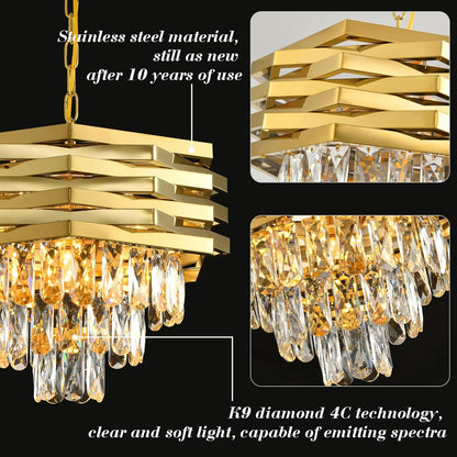 Torro Gold Crystal Chandelier Pendant Light Small - 40cm