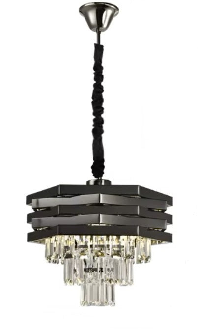 Torro Black Crystal Chandelier Pendant Light Small - 40cm