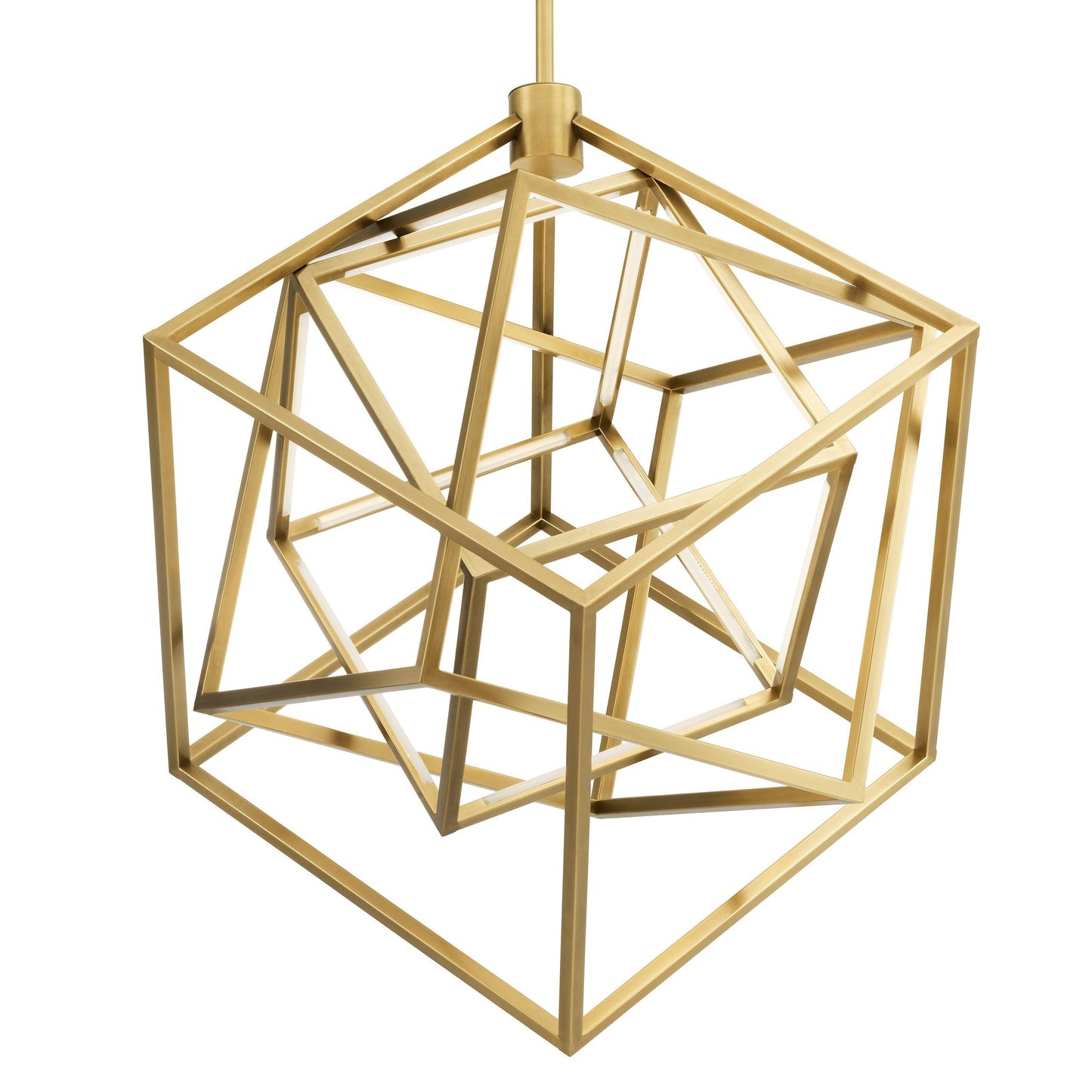 Led Triple Cube Gold Pendant Light